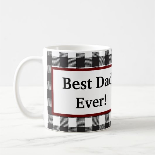 Beste pap ooit cadeautje voor pap zwart-wit spelde koffiemok (Links)