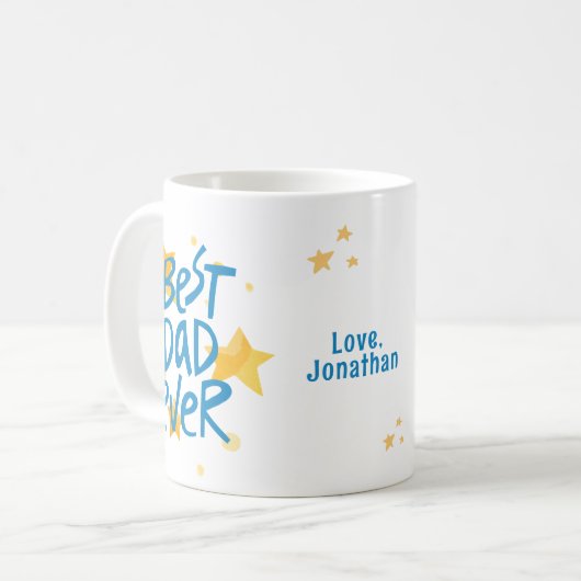 Beste pap ooit Foto Gele sterren Koffiemok (Voorkant links)