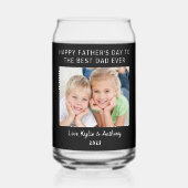 Beste pap ooit foto zwart Vaderdag Blikvorm Glas (Achterkant)