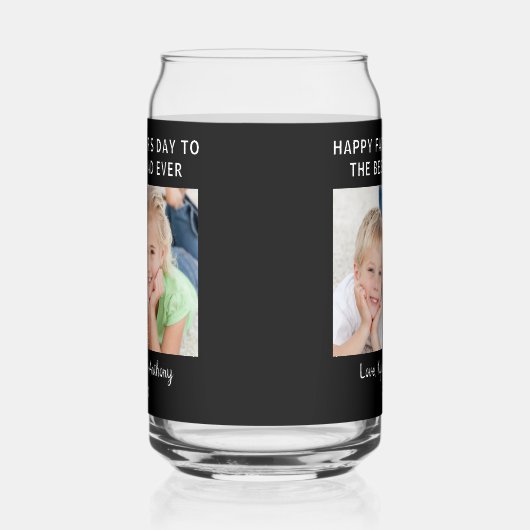 Beste pap ooit foto zwart Vaderdag Blikvorm Glas (Links)