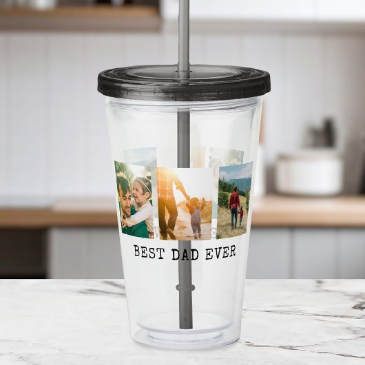 Beste pap ooit fotocollage acryl drinkbeker