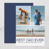 Beste pap ooit fotocollage Cool text Feestdagenkaart (Voorkant / Achterkant)