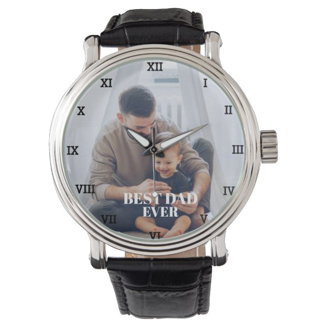 Beste pap ooit fotocollage Creëer uw eigen Horloge (Voorkant)