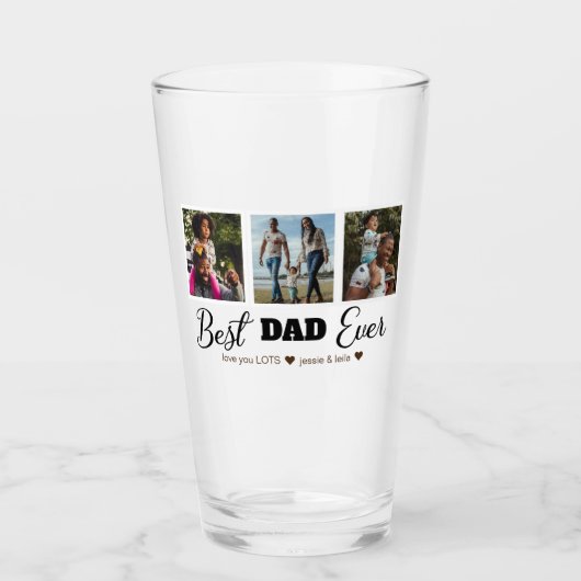 Beste pap ooit fotocollage  glas (Voorkant)