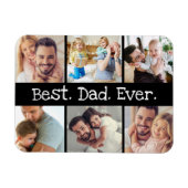 Beste pap ooit fotocollage in zwart-wit magneet (Horizontaal)