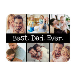 Beste pap ooit fotocollage in zwart-wit magneet