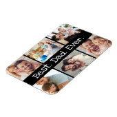 Beste pap ooit fotocollage in zwart-wit magneet (Linkerzijde)