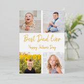 Beste pap ooit fotocollage-Vaderdag kaart (Staand Voorkant)