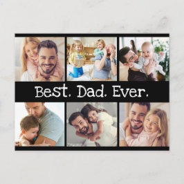 Beste pap ooit fotocollage vaders dag in zwart briefkaart