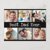 Beste pap ooit fotocollage vaders dag in zwart briefkaart (Voorkant)