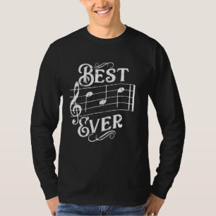 Beste pap ooit Funny Muzieknoten Musicien leraar F T-shirt