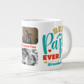 Beste Pap ooit gepersonaliseerde papa  retro Grote Koffiekop (Voorkant rechts)