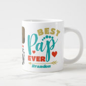 Beste Pap ooit gepersonaliseerde papa  retro Grote Koffiekop (Rechts)