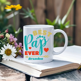 Beste Pap ooit gepersonaliseerde papa  retro Grote Koffiekop