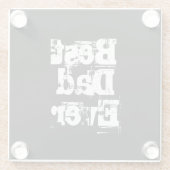 Beste pap ooit  glazen onderzetter (Achterkant)