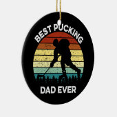 Beste pap ooit grappige vaders Dag Hockey Keramisch Ornament (Rechts)