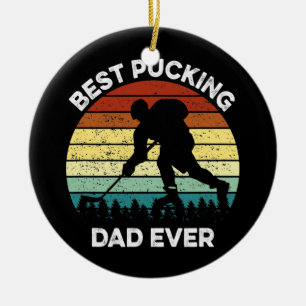 Beste pap ooit grappige vaders Dag Hockey Keramisch Ornament