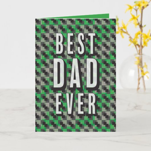 Beste pap ooit groen en grijs Patroonpatroon Vader Kaart (Gele Bloem)