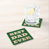 Beste pap ooit groene spelden Dag van de verjaarda Kartonnen Onderzetters (Insitu)