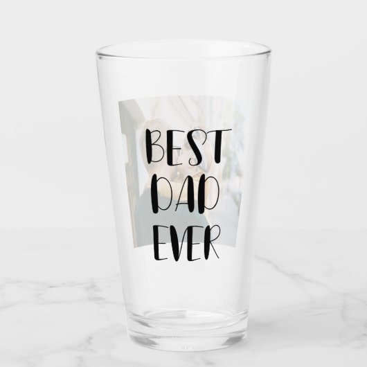 Beste pap ooit handschrift Calligrafie Foto Glass Glas (Voorkant)