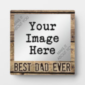 Beste pap ooit in Rustic Wood-Framed Foto Fotoplaat (Voorkant)