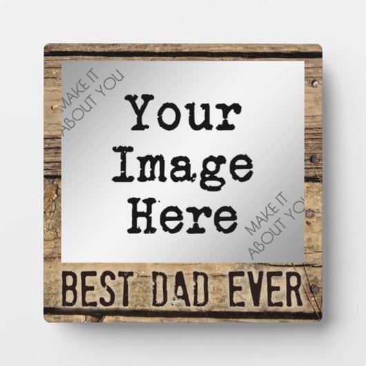 Beste pap ooit in Rustic Wood-Framed Foto Fotoplaat (Voorkant)
