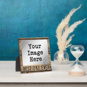 Beste pap ooit in Rustic Wood-Framed Foto Fotoplaat (Insitu)