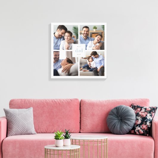 Beste pap ooit Kinder fotocollage Canvas Afdruk (Insitu (Woonkamer))