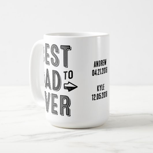 Beste pap ooit Kinder naam Aangepast fotocadeau vo Koffiemok (Voorkant links)