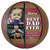 Beste pap ooit leder print 2 Foto vaderdag Basketbal (Verticaal)