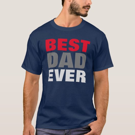 Beste pap ooit marineblauw Vaderdag Gift T-shirt (Voorkant)
