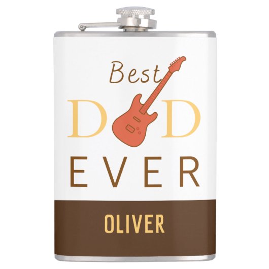 Beste pap ooit muziek gitaar Cool Modern Fathers D Heupfles (Voorkant)