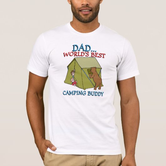 Beste pap ooit Natuur Camping Buddy T-shirt (Voorkant)