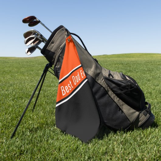Beste pap ooit Oranje zwart diagonaal streep Golfhanddoek (Groen)