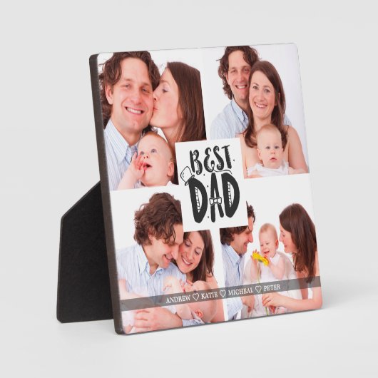 Beste pap ooit, persoonlijke cadeautjes van 4 foto fotoplaat (Voorkant)