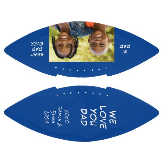 Beste pap ooit Persoonlijke foto Names Blauw American Football (Panelen)
