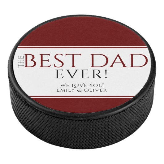 Beste pap ooit Red Black Vader Dag Hockey Puck (3/4)