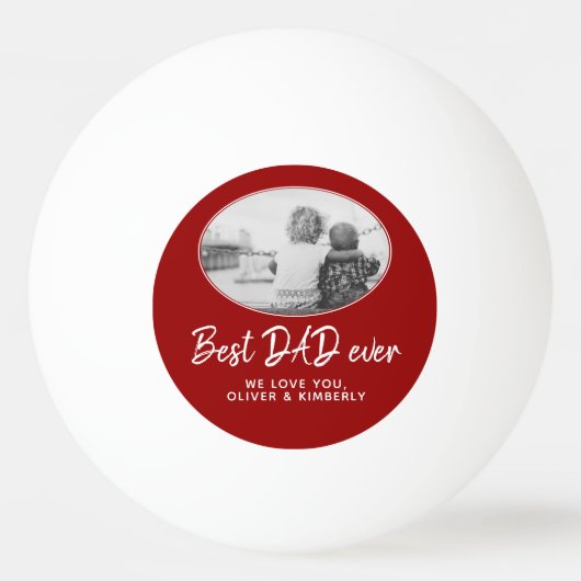 Beste pap ooit Red Oval Foto Lijst Vader Dag Pingpongbal (Voorkant)