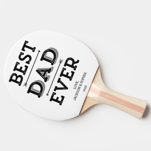 Beste pap ooit rijen Aangepast aangepast Tafeltennisbatje (Zijkant)