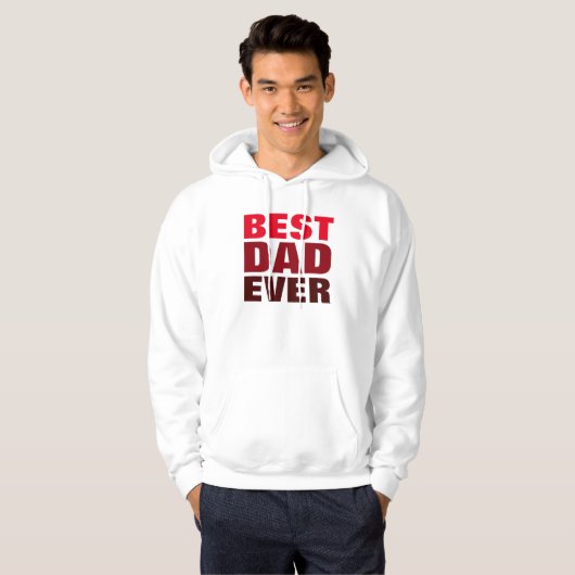 Beste pap ooit rood wit Vaderdag Hoodie (Voorkant volledig)