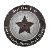 Beste pap ooit roustige houttoonnaam dartbord (Voorkant)