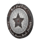 Beste pap ooit roustige houttoonnaam dartbord (Voorkant Rechts)