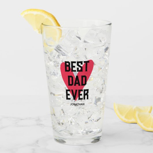 Beste pap ooit roze Vaderdag Glas (Voorkant ijs)