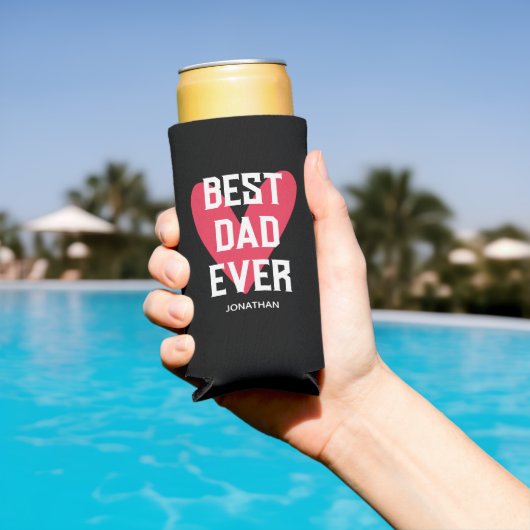Beste pap ooit roze Vaderdag Seltzer Blikjeskoeler (Insitu Zwembad)