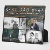 Beste pap ooit Rustic 6 Foto Collage vaders Dag Fotoplaat (Zijkant)