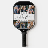 Beste pap ooit script Vaderdag 8 Foto Collage Pickleball Paddle (Voorkant)