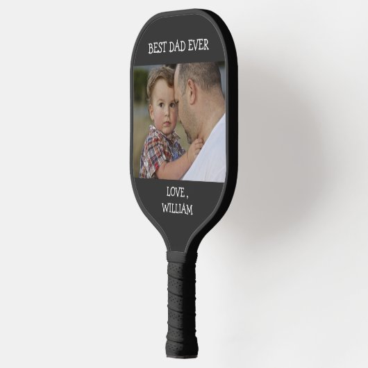 Beste pap ooit Vaderdag - Aangepaste foto Pickleball Paddle (Links)