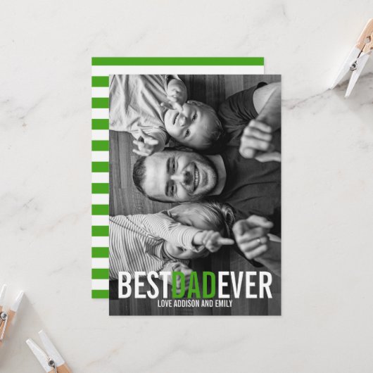 Beste pap ooit Vaderdag-fotokaart Kaart (Voorkant / Achterkant in situ)