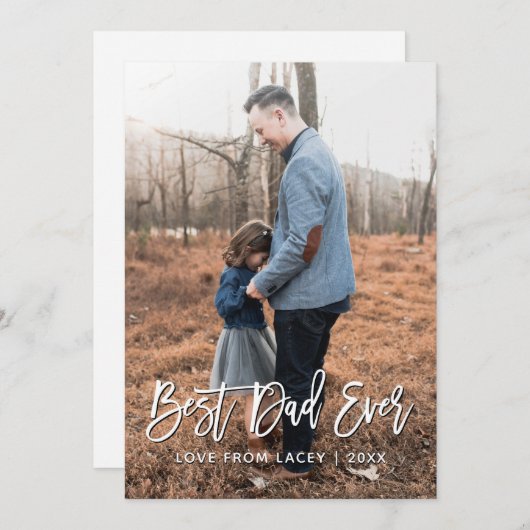Beste pap ooit Vaderdag persoonlijke fotokaart Aankondiging (Voorkant / Achterkant)