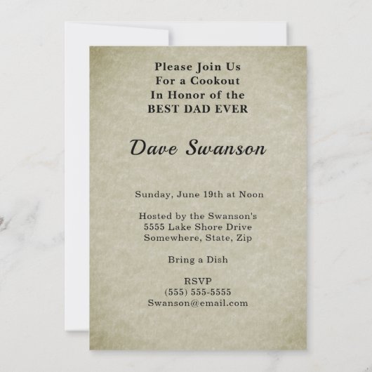 Beste pap ooit vaderdag Rustic Backyard Cookout Kaart (Achterkant)
